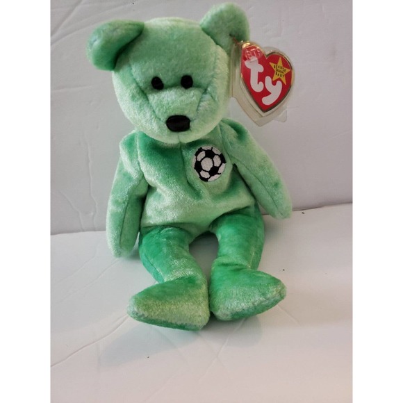 Ty Beanie Baby Kicks the Soccer Bear Push Toy - Picture 1 of 1